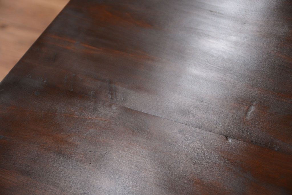 アンティーク家具　和製アンティーク　古いカバ材のシンプルな片袖机(デスク)