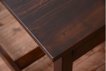 アンティーク家具　和製アンティーク　古いカバ材のシンプルな片袖机(デスク)