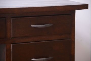 アンティーク家具　和製アンティーク　古いカバ材のシンプルな片袖机(デスク)