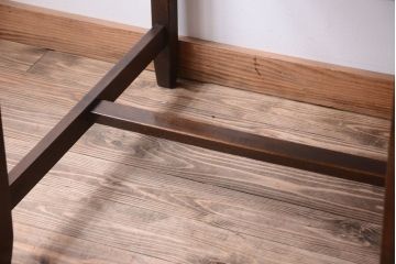 アンティーク家具　和製アンティーク　古いカバ材のシンプルな片袖机(デスク)