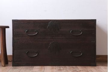 アンティーク家具　古民具・骨董　明治〜大正期　アンティーク時代箪笥ローボード(衣装箪笥)