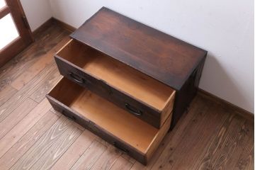 アンティーク家具　古民具・骨董　明治〜大正期　アンティーク時代箪笥ローボード(衣装箪笥)