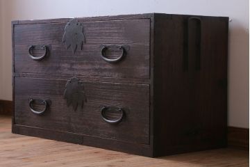 アンティーク家具　古民具・骨董　明治〜大正期　アンティーク時代箪笥ローボード(衣装箪笥)