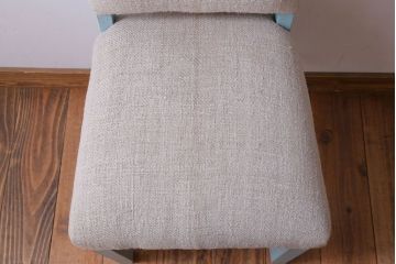 アンティーク家具　アンティークペイント　アンティークリネン座面のチェア(椅子)(1)