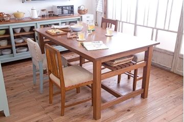 アンティーク家具　アンティークペイント　アンティークリネン座面のチェア(椅子)(2)