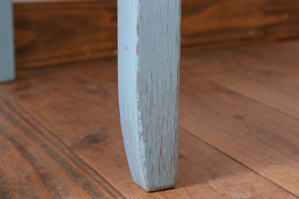 アンティーク家具　アンティークペイント　アンティークリネン座面のチェア(椅子)(2)