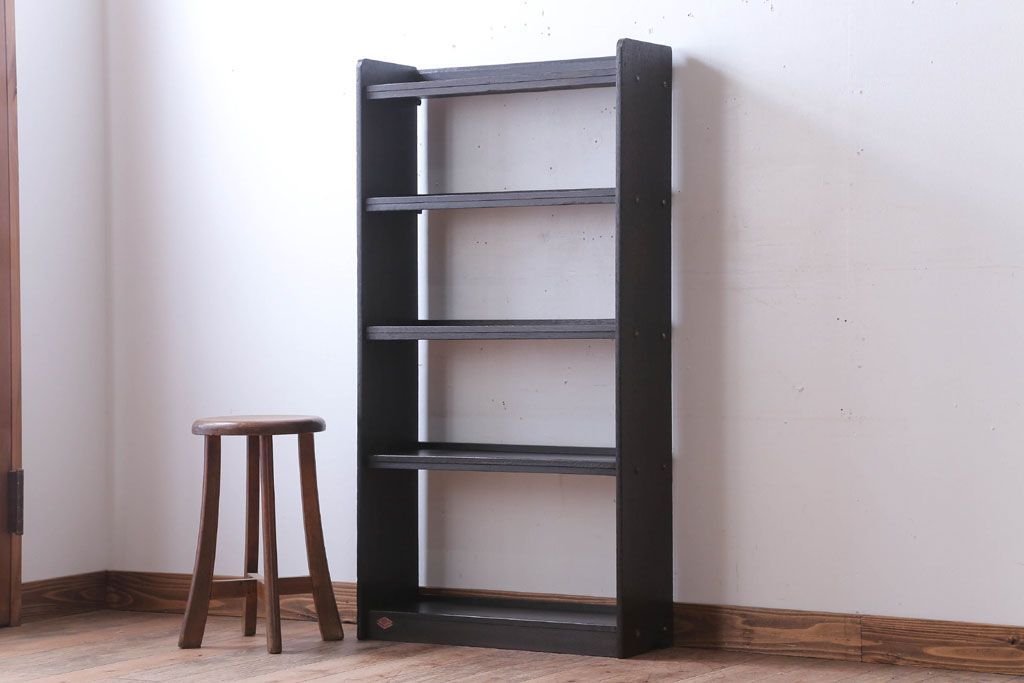 レトロ家具　昭和レトロ　シンプルな本棚(飾り棚・ブックシェルフ)