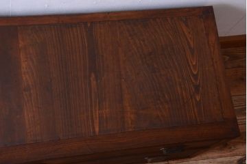 アンティーク家具　和製アンティーク　前面欅材!框が重厚な時代箪笥ローボード(引き出し・ローチェスト)(1)