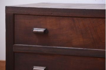 アンティーク家具　和製アンティーク　前面欅材!框が重厚な時代箪笥ローボード(引き出し・ローチェスト)(1)