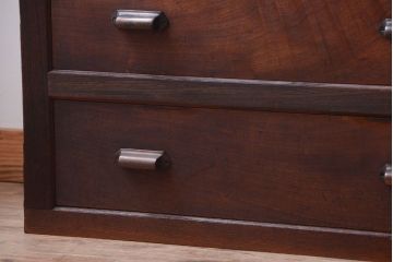 アンティーク家具　和製アンティーク　前面欅材!框が重厚な時代箪笥ローボード(引き出し・ローチェスト)(1)