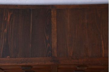 アンティーク家具　和製アンティーク　前面欅材!框が重厚な時代箪笥ローボード(引き出し・ローチェスト)(2)