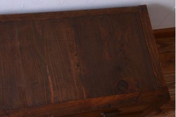 アンティーク家具　和製アンティーク　前面欅材!框が重厚な時代箪笥ローボード(引き出し・ローチェスト)(2)