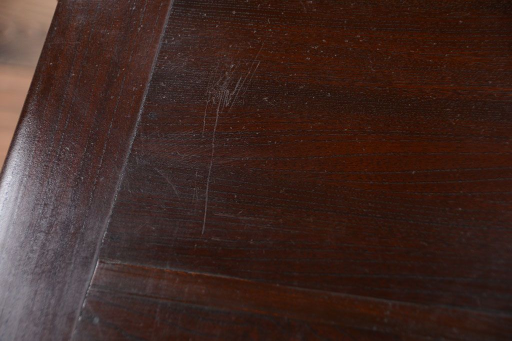 中古　民芸家具　総欅材!重厚な車箪笥(帳場箪笥)