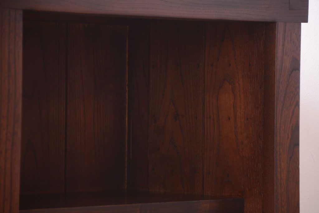 中古　民芸家具　総欅材!重厚な車箪笥(帳場箪笥)