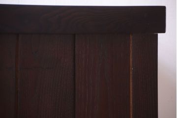 中古　民芸家具　総欅材!重厚な車箪笥(帳場箪笥)