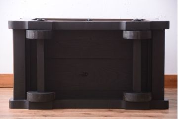 中古　民芸家具　総欅材!重厚な車箪笥(帳場箪笥)