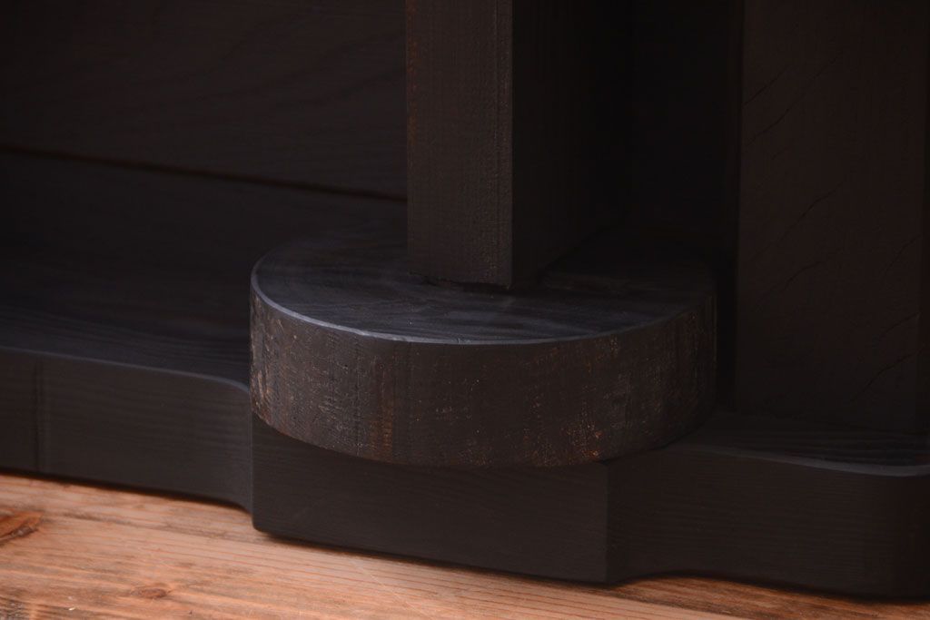 中古　民芸家具　総欅材!重厚な車箪笥(帳場箪笥)