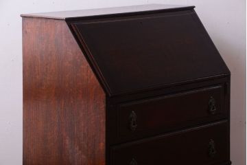 アンティーク家具　イギリスアンティーク　オーク材!ツイストレッグライティングビューロー(デスク)