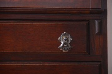 アンティーク家具　イギリスアンティーク　オーク材!ツイストレッグライティングビューロー(デスク)