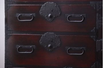 アンティーク家具　古民具・骨董　明治期　前面栗材!アンティーク衣装箪笥(時代箪笥)
