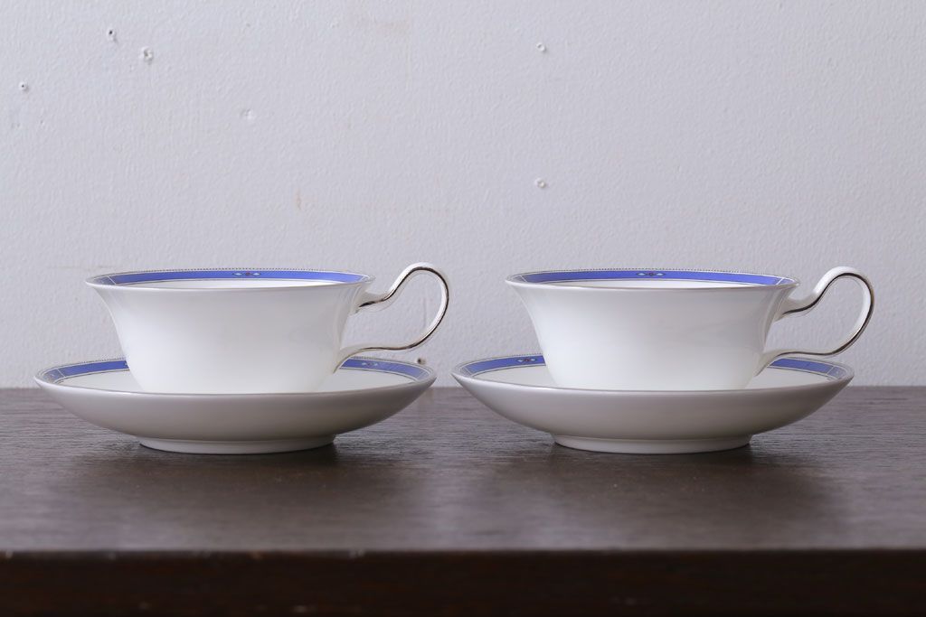 アンティーク雑貨　中古　イギリスWedgwood(ウェッジウッド)　キングスブリッジ　カップ&ソーサー2客セット(洋食器)