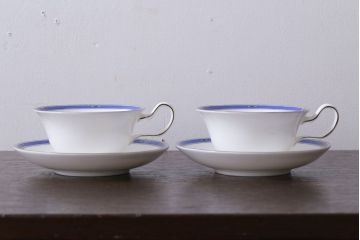 アンティーク雑貨　中古　イギリスWedgwood(ウェッジウッド)　キングスブリッジ　カップ&ソーサー2客セット(洋食器)