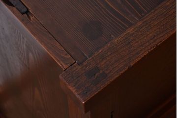 アンティーク家具　古民具・骨董　明治期　隠し付き!前面欅玉杢材のアンティーク帳場箪笥