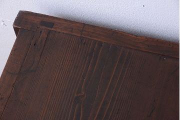 アンティーク家具　古民具・骨董　明治期　隠し付き!前面欅玉杢材のアンティーク帳場箪笥