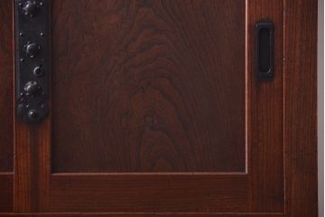 アンティーク家具　古民具・骨董　明治期　隠し付き!前面欅玉杢材のアンティーク帳場箪笥