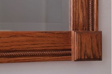 アンティーク雑貨　海外輸入家具　フック付き!オーク材の壁掛けミラー(ウォールミラー)(1)