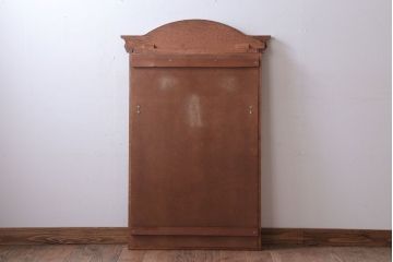 アンティーク雑貨　海外輸入家具　フック付き!オーク材の壁掛けミラー(ウォールミラー)(1)