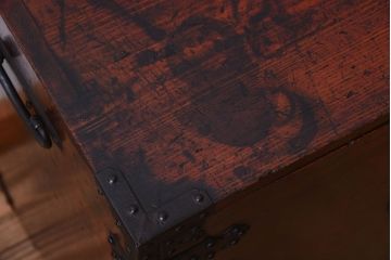 アンティーク家具　和製アンティーク　前面欅玉杢材!米沢帳場小箪笥