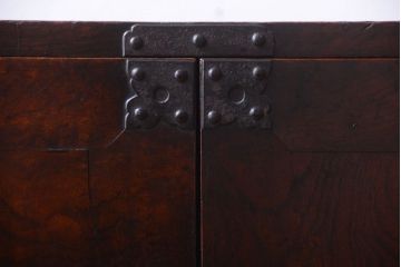 アンティーク家具　和製アンティーク　前面欅玉杢材!米沢帳場小箪笥