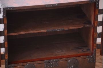 アンティーク家具　和製アンティーク　前面欅玉杢材!米沢帳場小箪笥