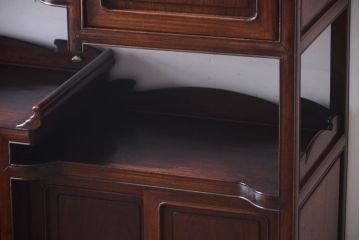 アンティーク家具　和製アンティーク　大正期　唐木材の茶棚(飾り棚)
