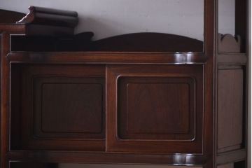 アンティーク家具　和製アンティーク　大正期　唐木材の茶棚(飾り棚)