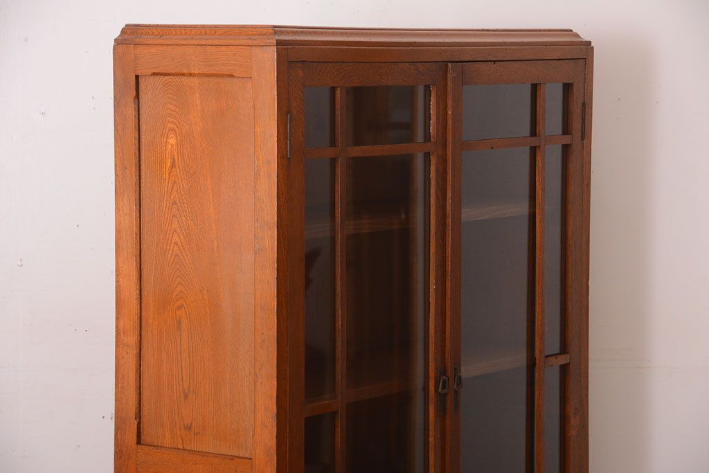 アンティーク家具　和製アンティーク　古い栓材の大きな本箱(収納棚)