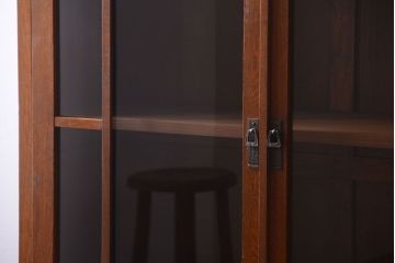 アンティーク家具　和製アンティーク　古い栓材の大きな本箱(収納棚)