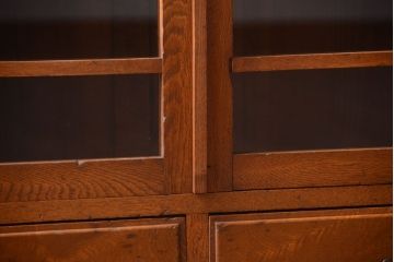 アンティーク家具　和製アンティーク　古い栓材の大きな本箱(収納棚)