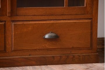 アンティーク家具　和製アンティーク　古い栓材の大きな本箱(収納棚)