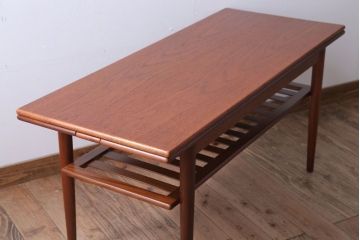ヴィンテージ家具　北欧ビンテージ　デンマーク製　エクステンションコーヒーテーブル(センターテーブル)