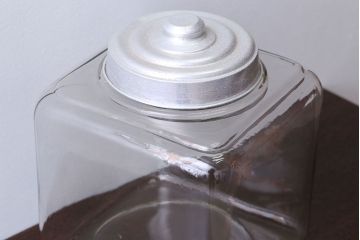 アンティーク雑貨　昭和レトロ　アンティーク四角ガラス瓶(ビン)(2)