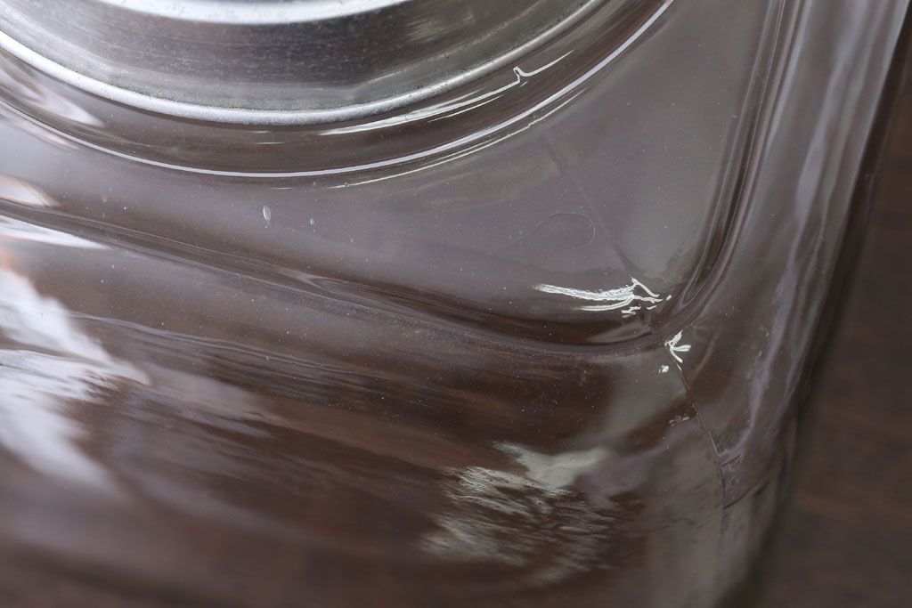 アンティーク雑貨　昭和レトロ　アンティーク四角ガラス瓶(ビン)(2)