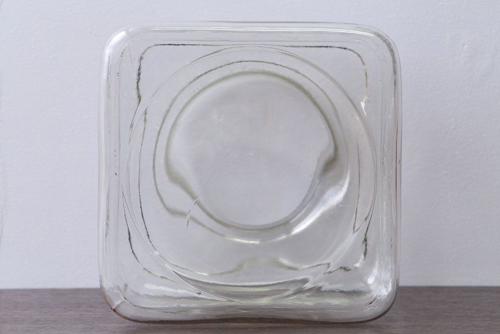 アンティーク雑貨　昭和レトロ　アンティーク四角ガラス瓶(ビン)(2)