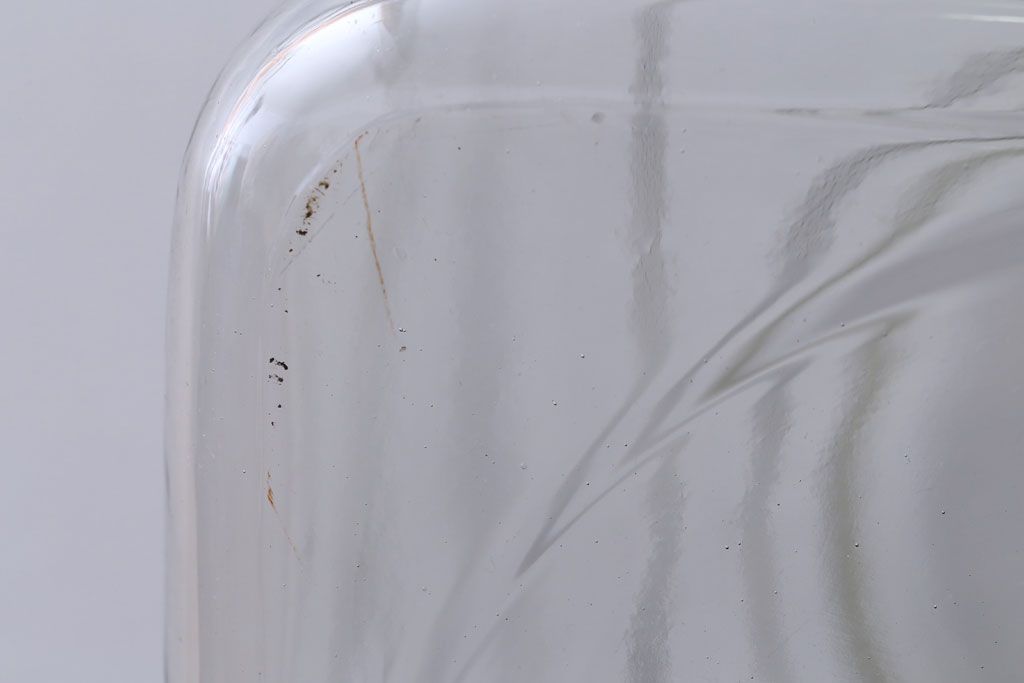 アンティーク雑貨　昭和レトロ　アンティーク四角ガラス瓶(ビン)(2)