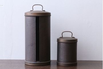 アンティーク雑貨　中古　銅製　キッチンペーパーホルダーと小物入れ2点セット