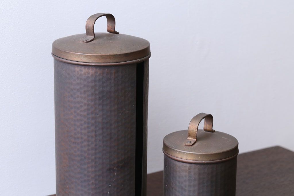 アンティーク雑貨　中古　銅製　キッチンペーパーホルダーと小物入れ2点セット