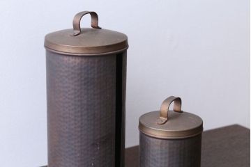 アンティーク雑貨　中古　銅製　キッチンペーパーホルダーと小物入れ2点セット