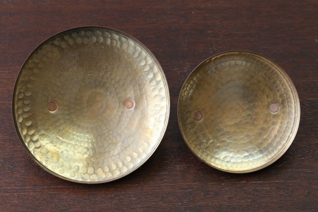 アンティーク雑貨　中古　銅製　キッチンペーパーホルダーと小物入れ2点セット