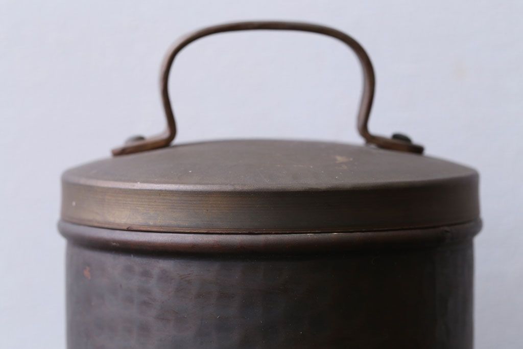 アンティーク雑貨　中古　銅製　キッチンペーパーホルダーと小物入れ2点セット